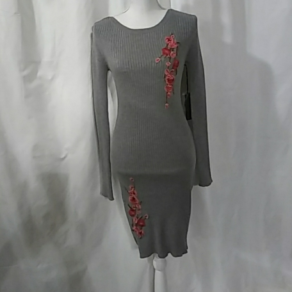 Ladies gray sweater dress